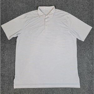 Peter Millar Summer Comfort Men's Golf Polo Shirt Size 2XL Orange Blue Striped